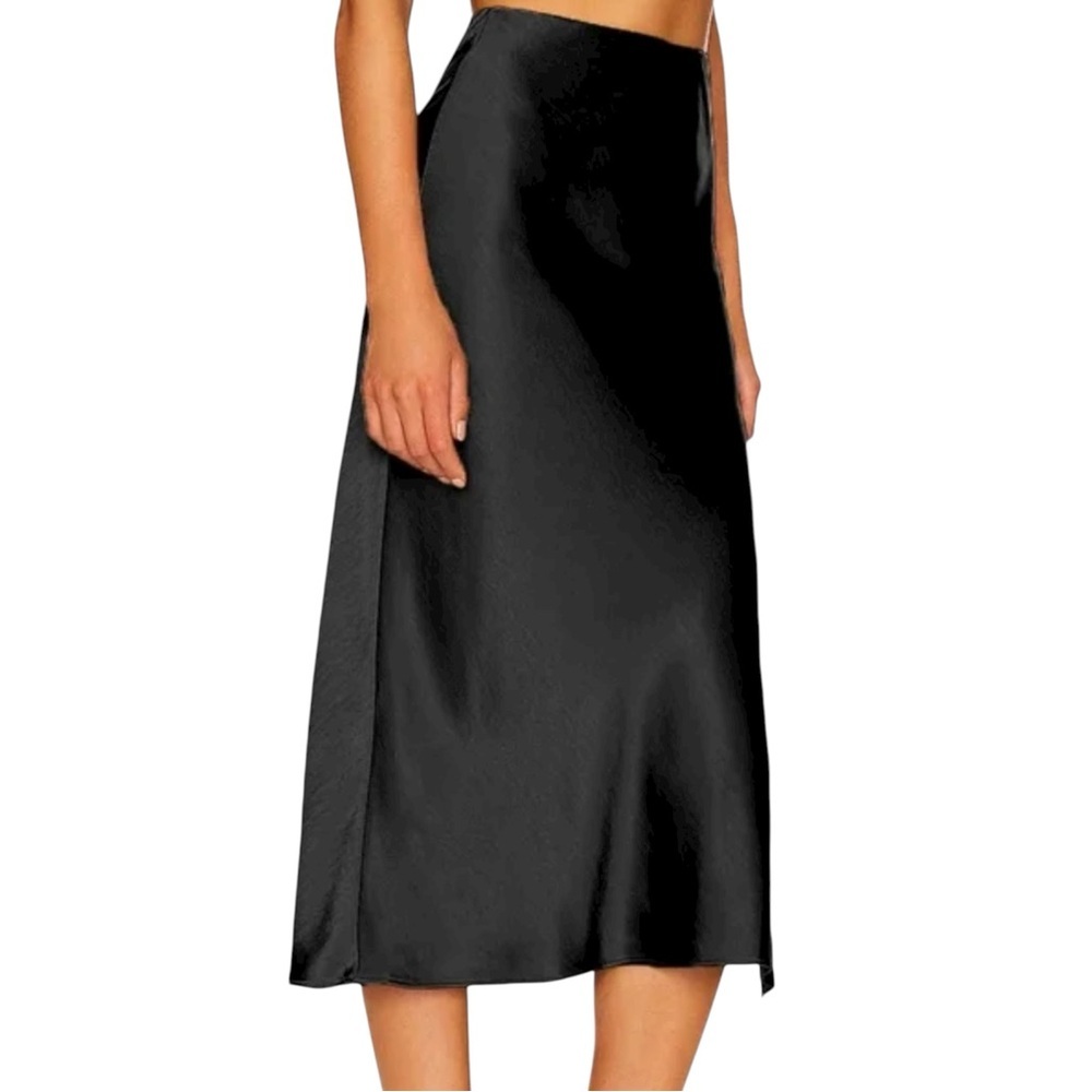 Mary's Import Bridals Black Satin Formal Skirt | Size 20